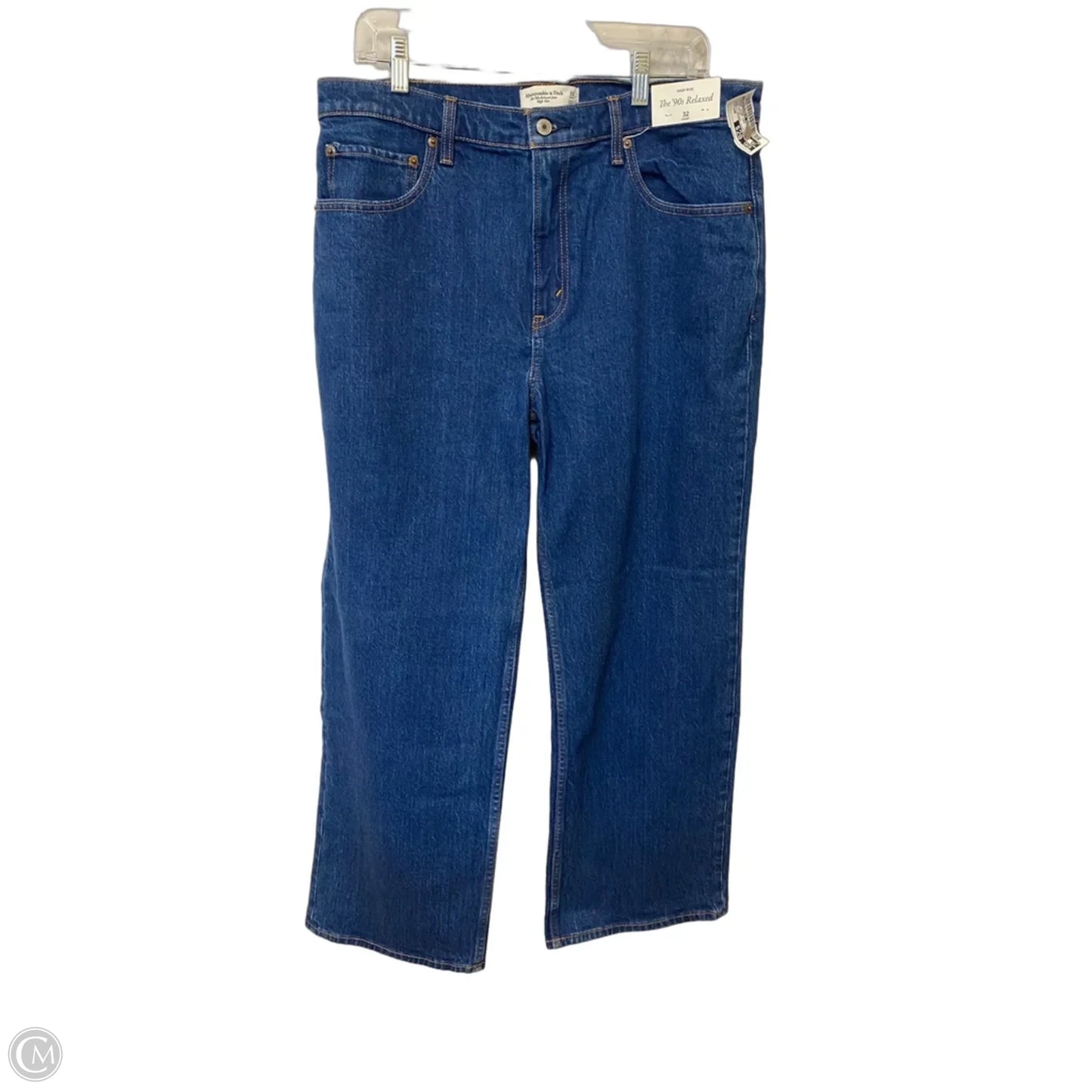 Jeans Wide Leg By Abercrombie And Fitch In Blue Denim, Size: 14p