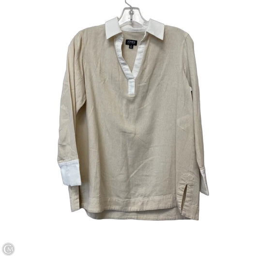 Top Long Sleeve By Jones New York In Tan, Size: S