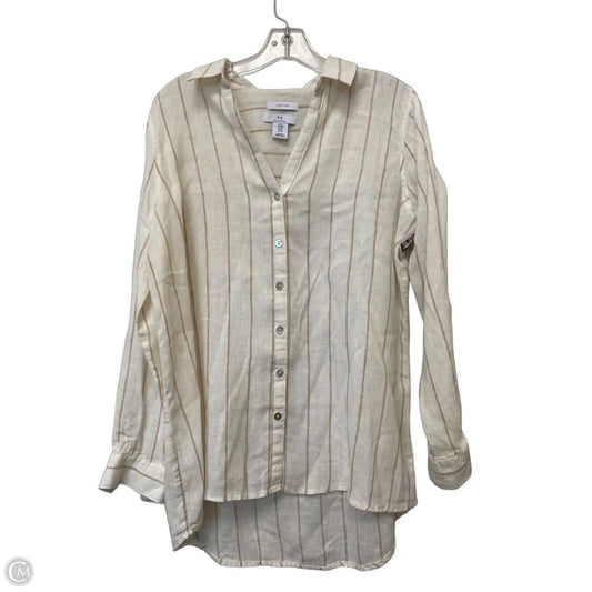 Top Long Sleeve Designer By Halston In Striped Pattern, Size: M