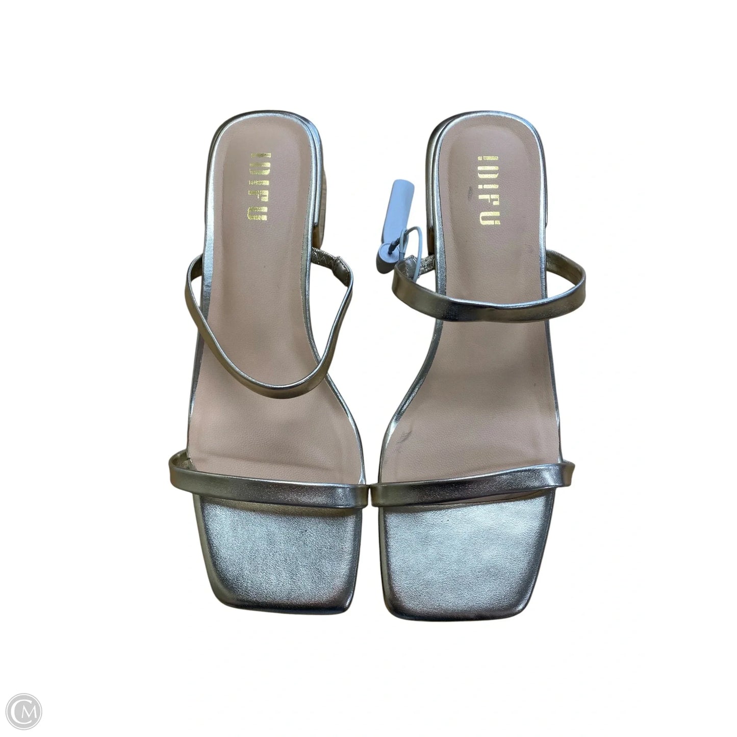 Sandals Heels Block By Cmf In Gold, Size: 8
