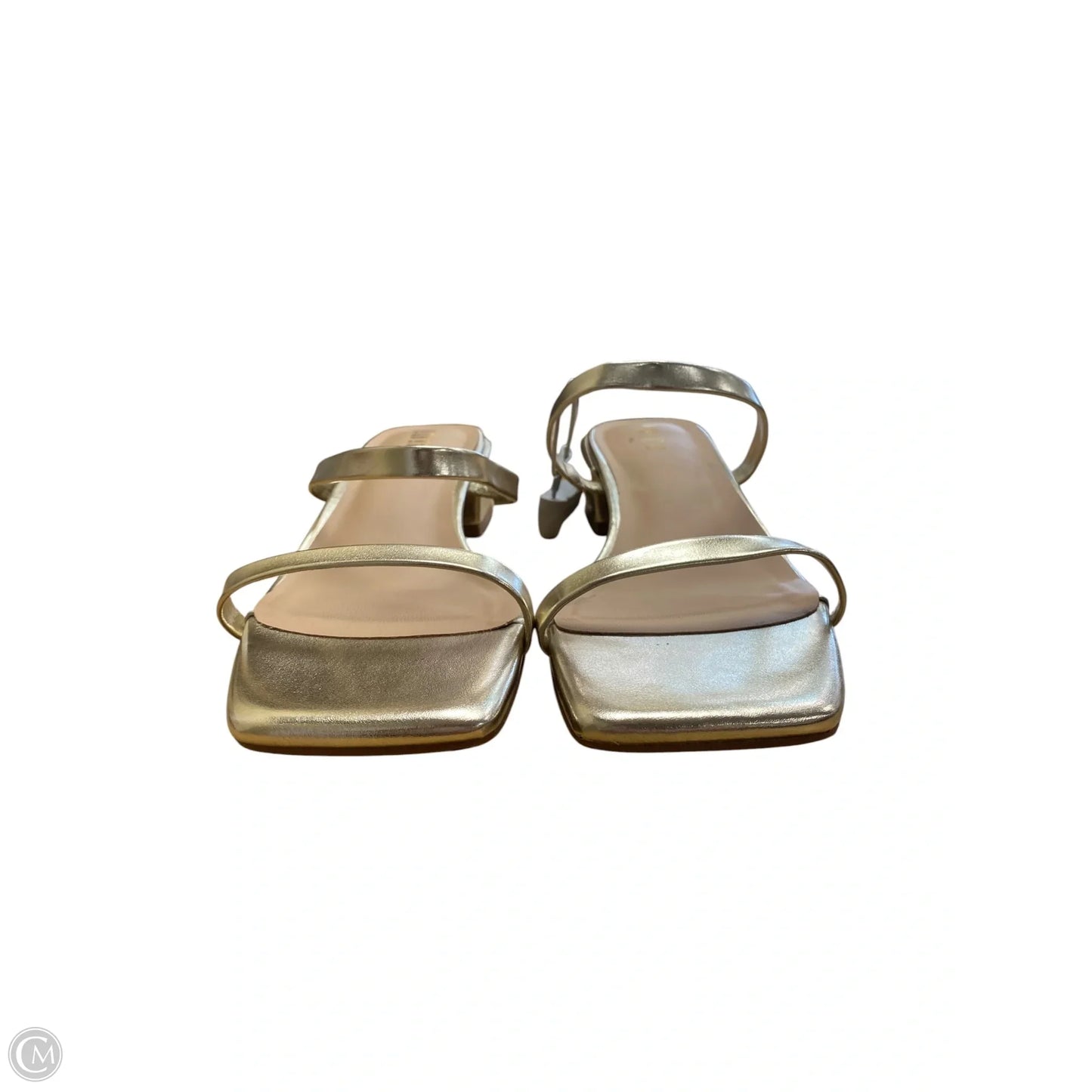 Sandals Heels Block By Cmf In Gold, Size: 8