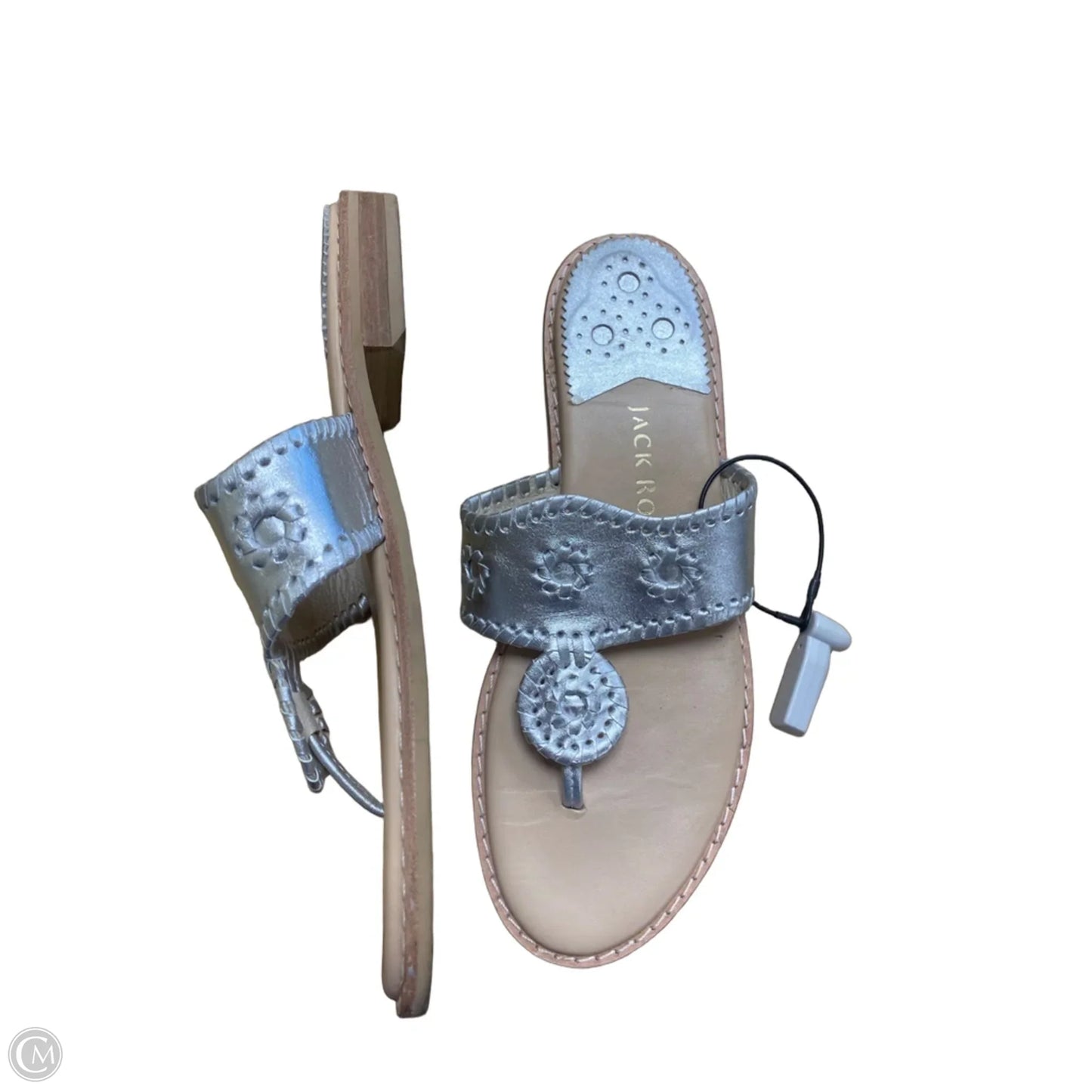 Sandals Flip Flops By Jack Rogers In Silver, Size: 10
