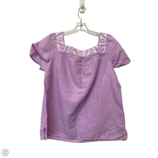 Top Short Sleeve By Talbots In Purple, Size: L