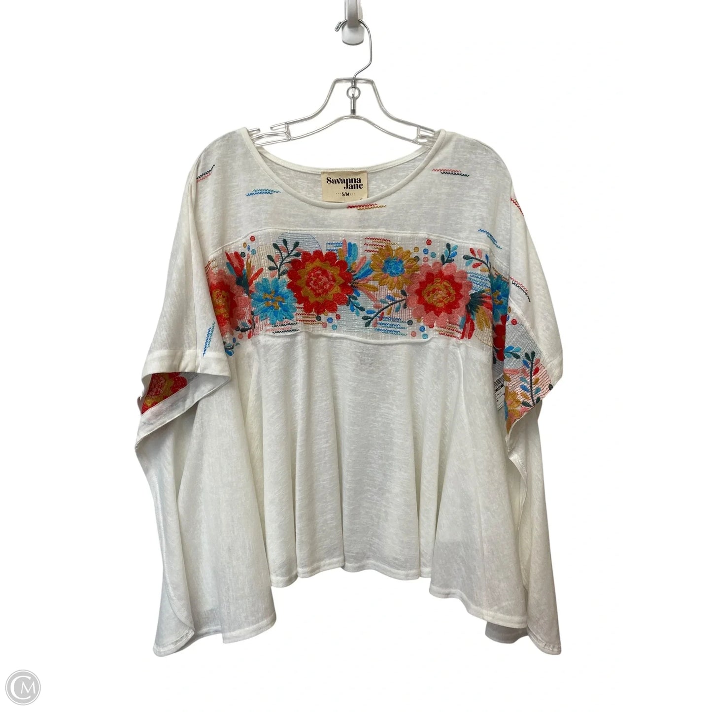 Top Short Sleeve By Savanna Jane In Floral Print, Size: M