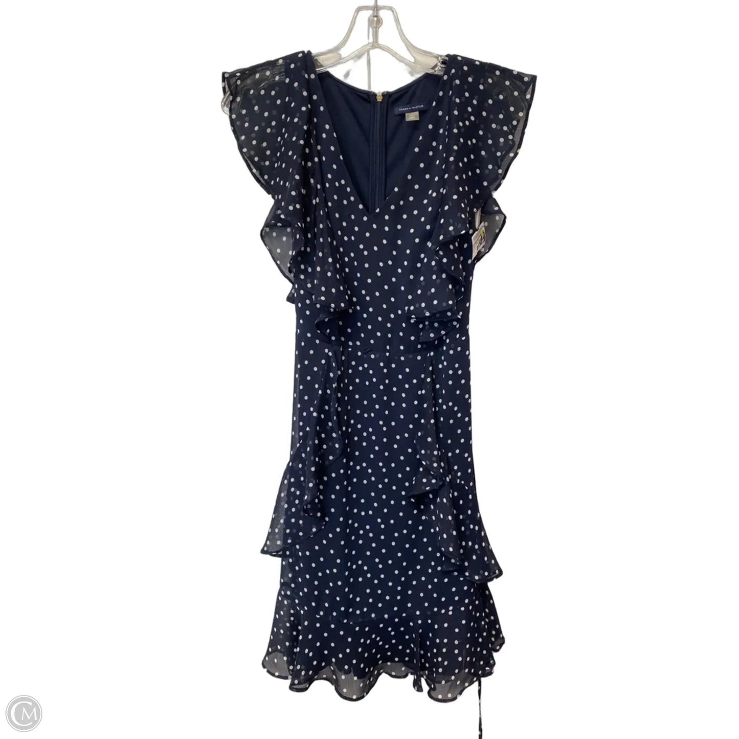 Dress Casual Midi By Tommy Hilfiger In Polkadot Pattern, Size: 6