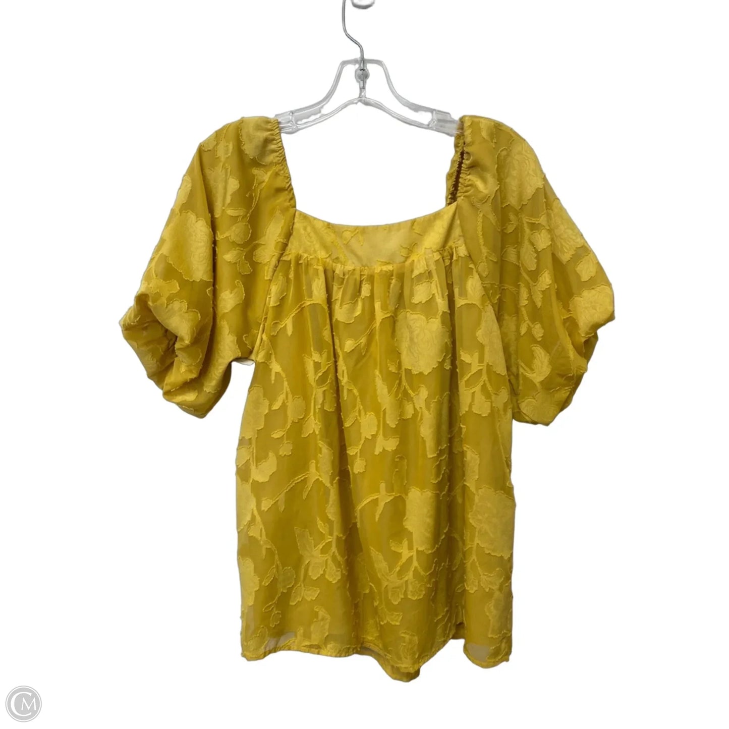 Top Short Sleeve By Cmf In Yellow, Size: L