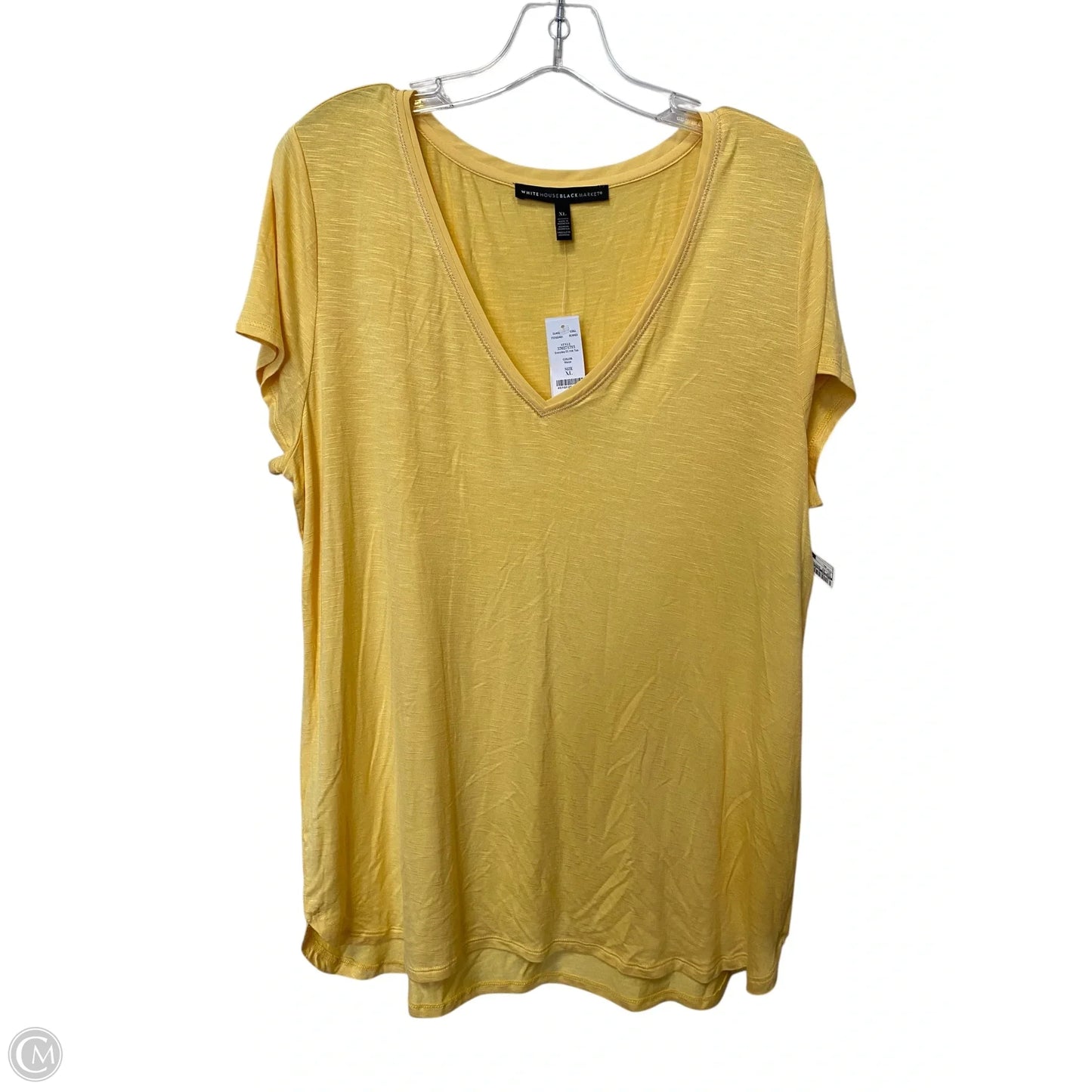 Top Short Sleeve Basic By White House Black Market In Yellow, Size: Xl