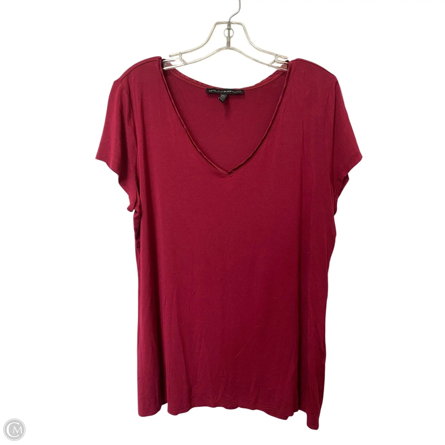 Top Short Sleeve Basic By White House Black Market In Maroon, Size: Xl