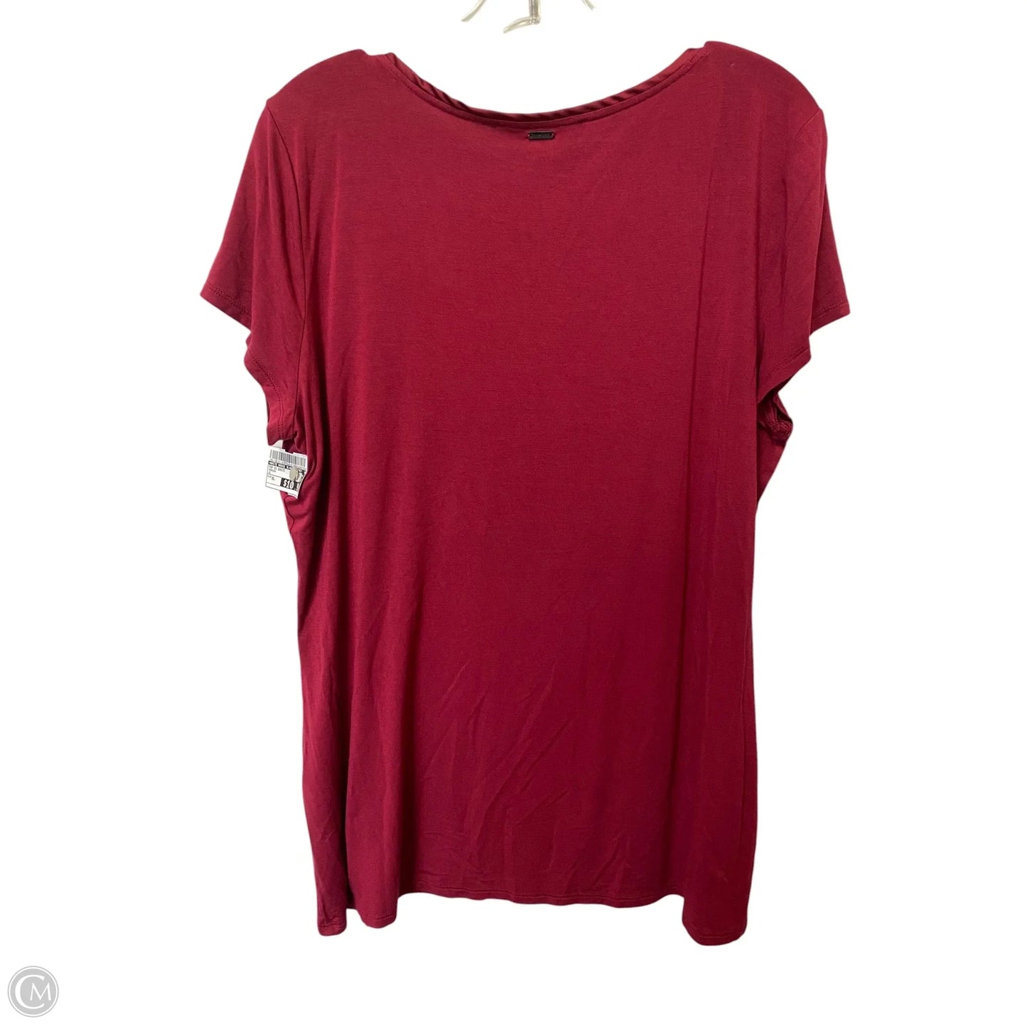 Top Short Sleeve Basic By White House Black Market In Maroon, Size: Xl