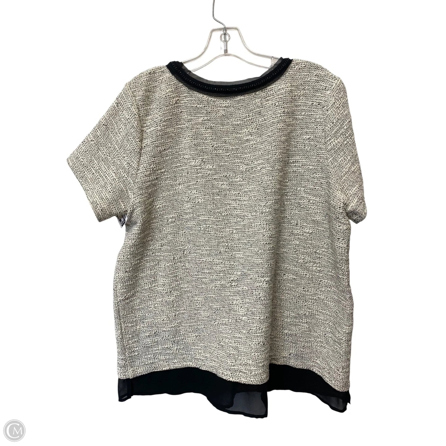Top Short Sleeve By White House Black Market In Black & White, Size: Xl