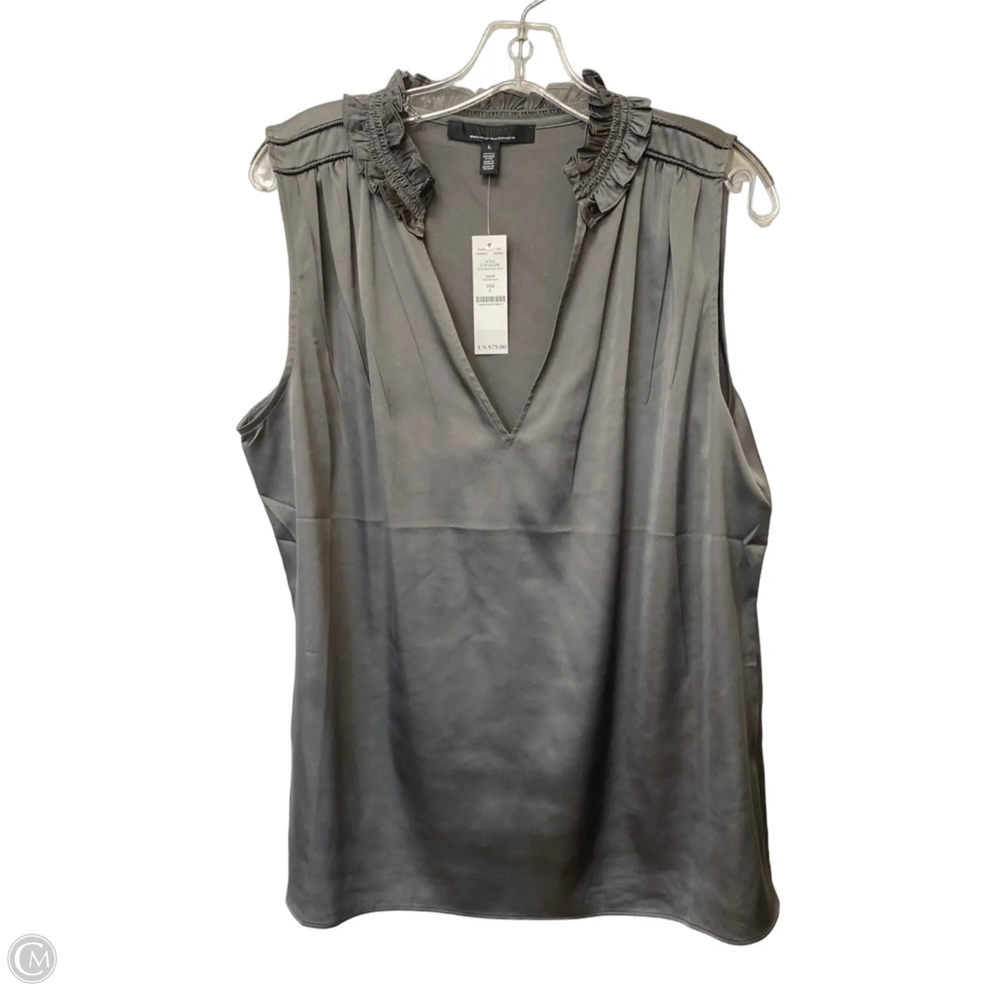 Top Sleeveless By White House Black Market In Grey, Size: L