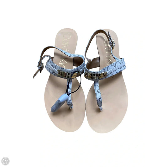 Sandals Flip Flops By Calvin Klein In White, Size: 8