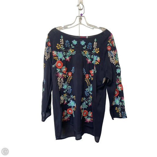 Top Long Sleeve By Johnny Was In Floral Print, Size: L