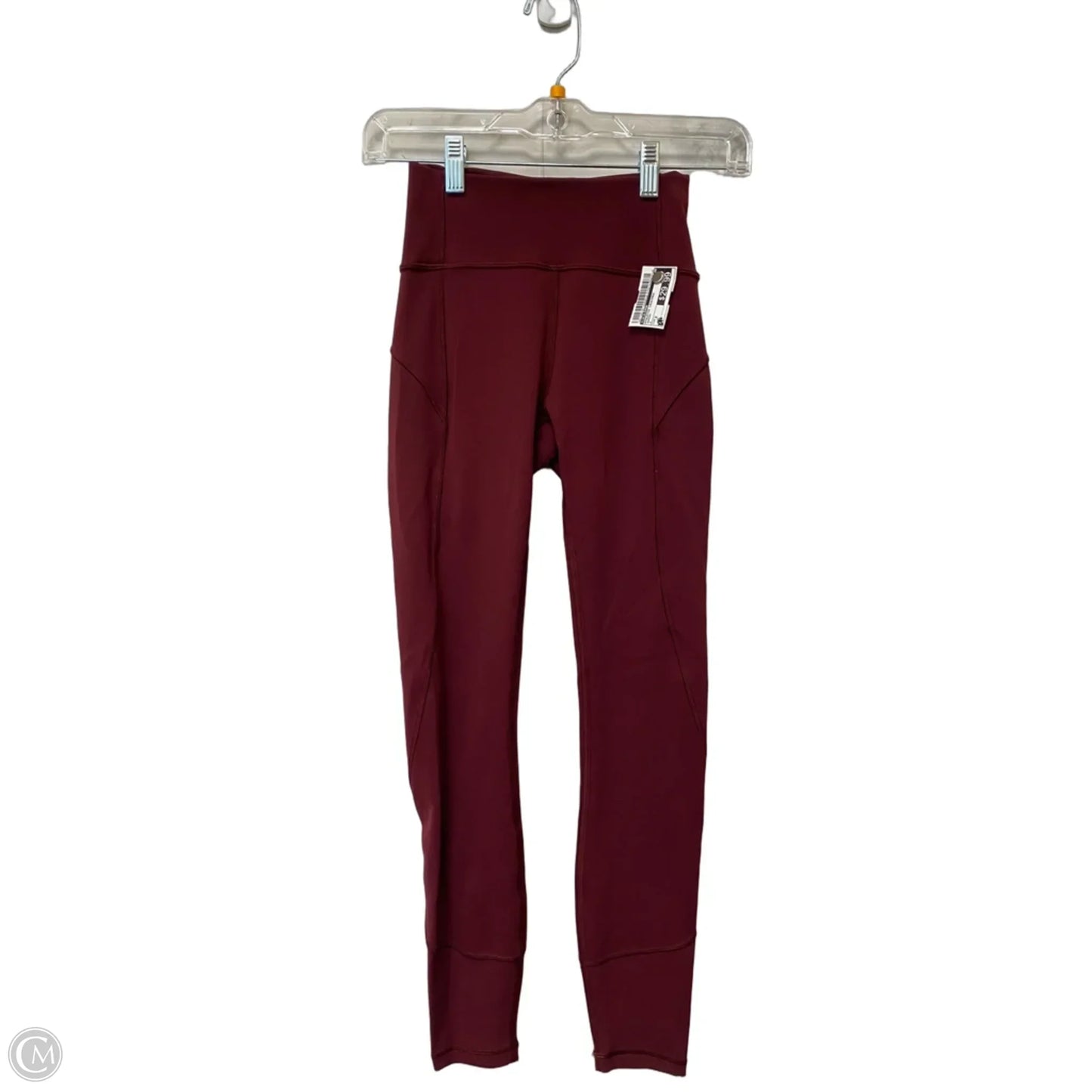 Athletic Leggings By Lululemon In Maroon, Size: 2