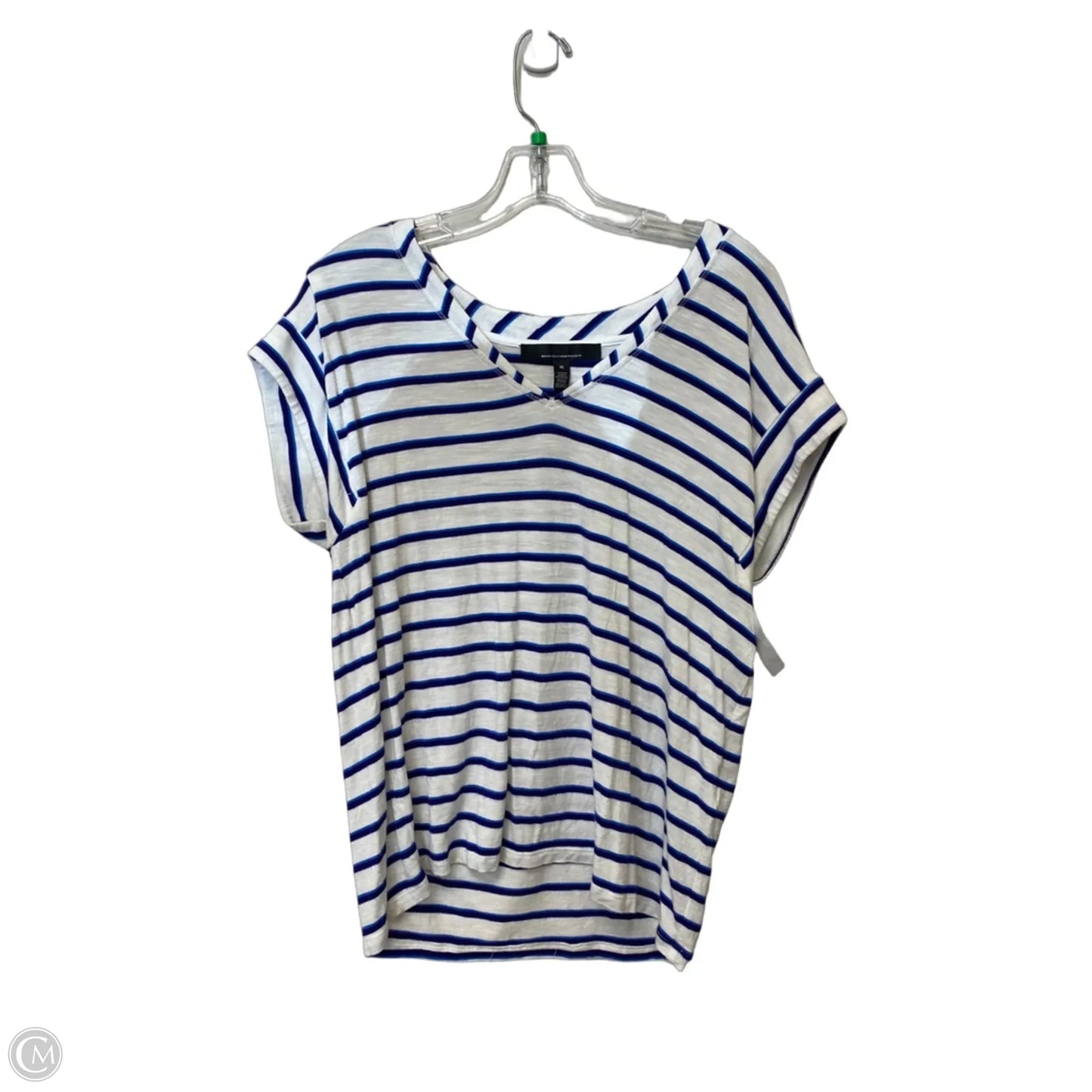 Top Short Sleeve By White House Black Market In Striped Pattern, Size: M