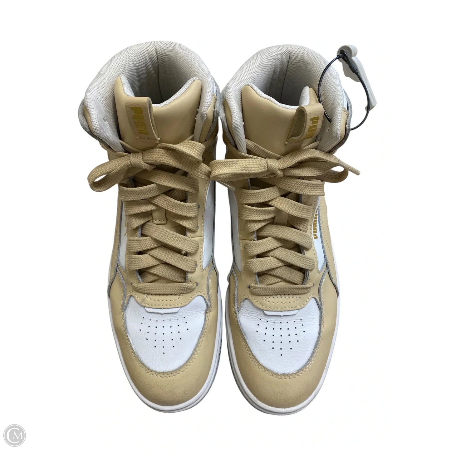 Shoes Sneakers By Puma In Tan & White, Size: 9.5