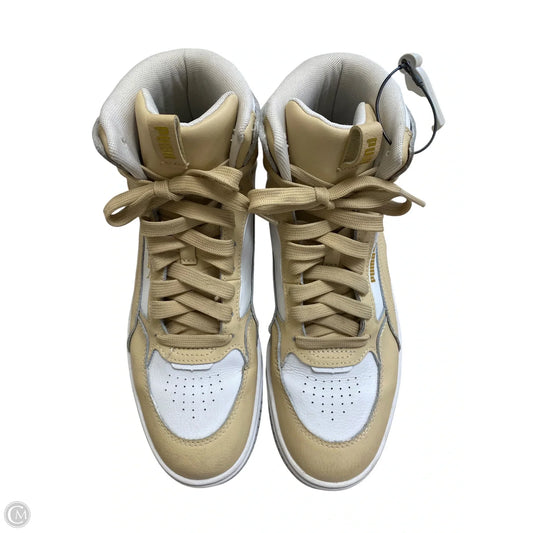 Shoes Sneakers By Puma In Tan & White, Size: 9.5