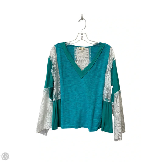 Top Long Sleeve By Pol In Blue, Size: S