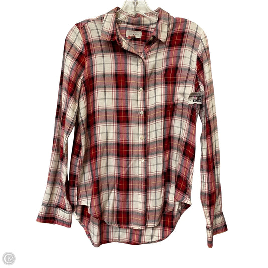 Top Long Sleeve By Lucky Brand In Plaid Pattern, Size: Xs
