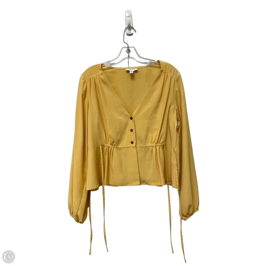 Top Long Sleeve By Top Shop In Yellow, Size: 4