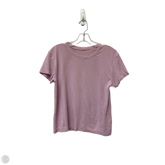 Athletic Top Short Sleeve By Lululemon In Pink, Size: 8