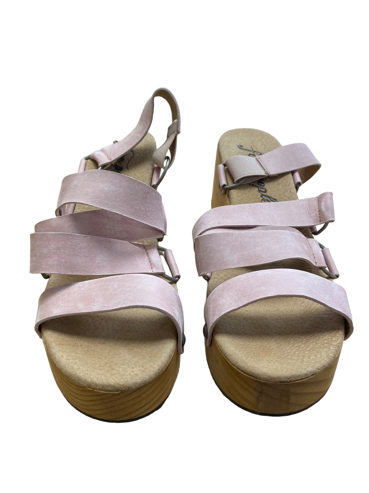 Pink Sandals Heels Platform Free People, Size 10