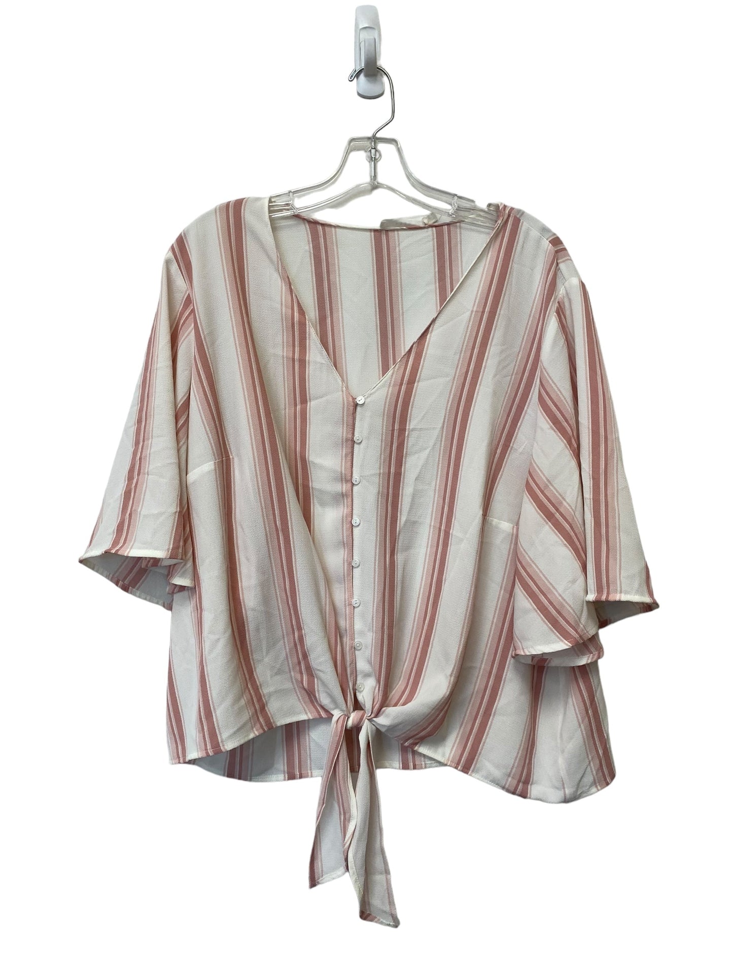 Striped Pattern Top Short Sleeve Lush, Size Xxl