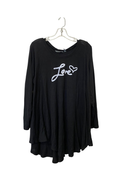 Top Long Sleeve By Any Body In Black, Size: 1x