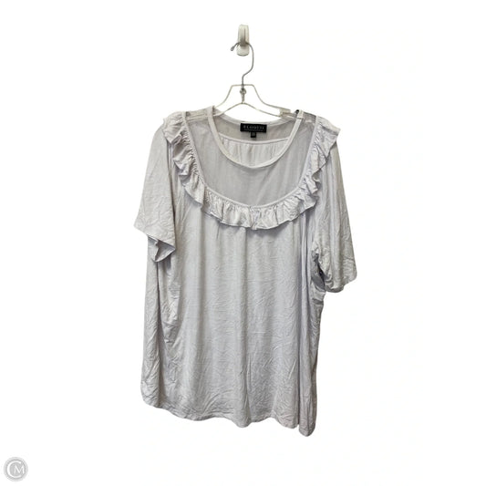 Top Short Sleeve By Eloquii In White, Size: 22