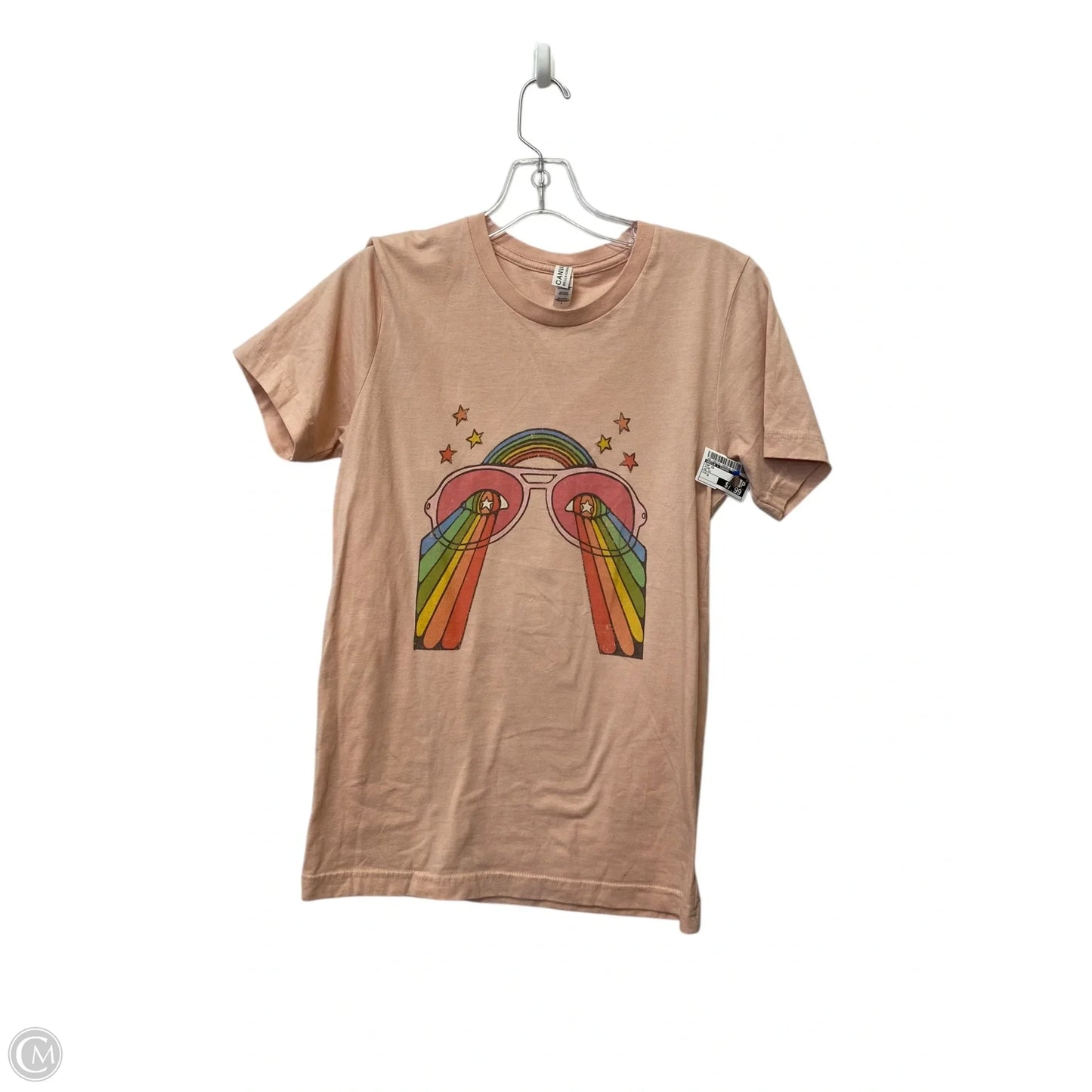 Top Short Sleeve By Bella + Canvas In Pink, Size: S