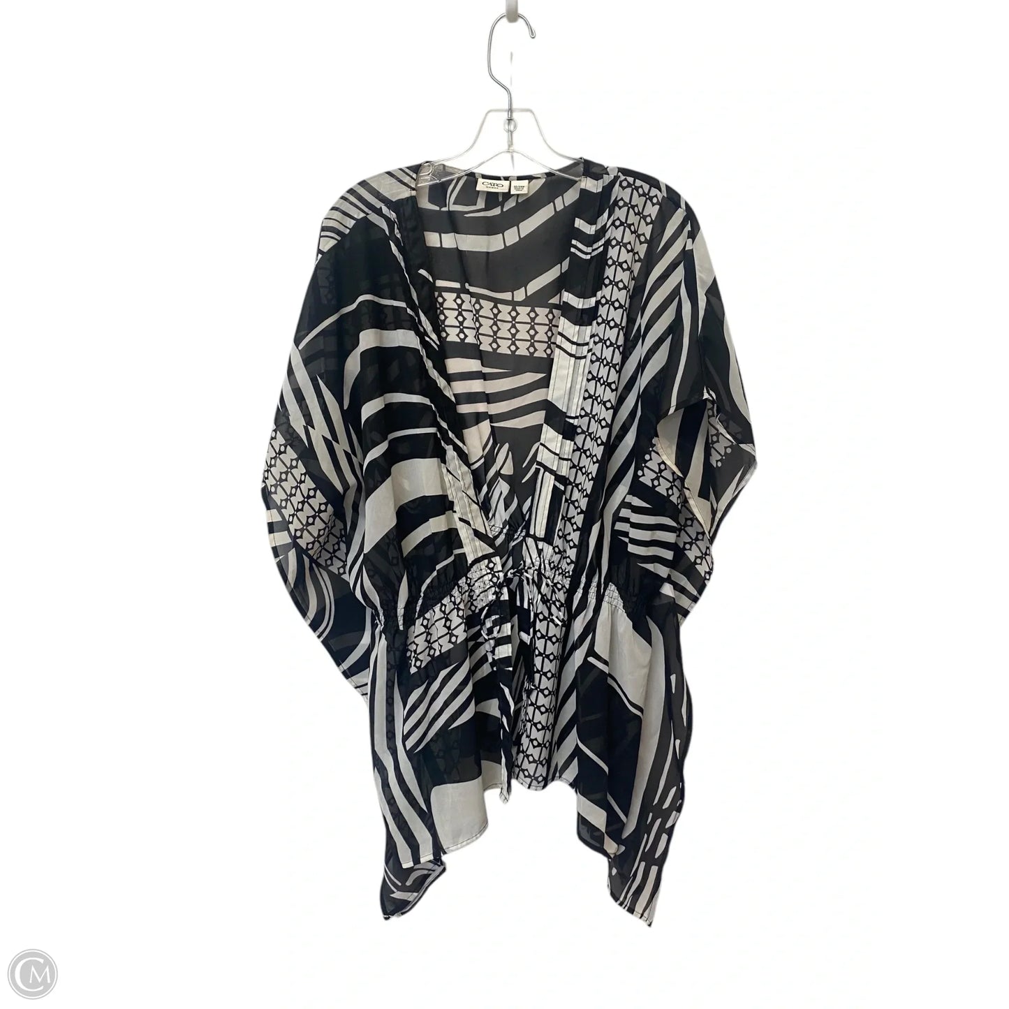 Shawl By Cato In Black & White, Size: 22