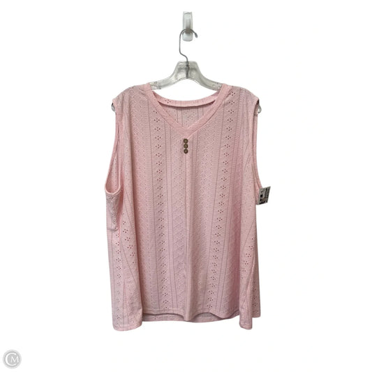 Top Sleeveless By Clothes Mentor In Pink, Size: 4x