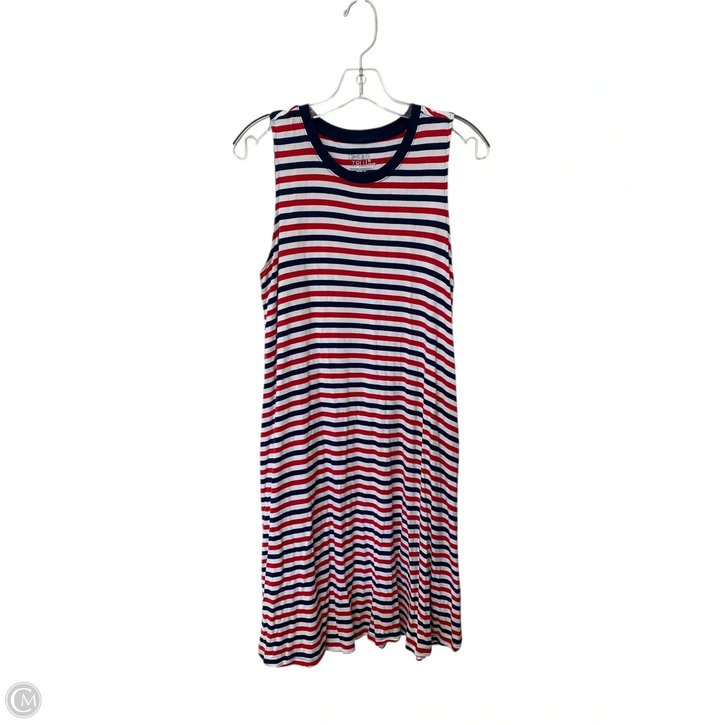 Dress Casual Short By Time And Tru In Blue & Red & White, Size: L