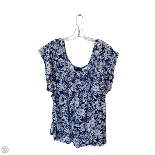 Top Short Sleeve By Lane Bryant In Blue, Size: 18