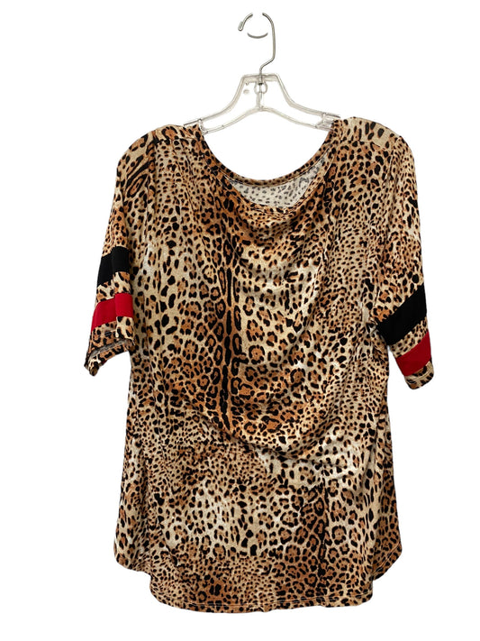 Animal Print Top Short Sleeve Como Vintage, Size L