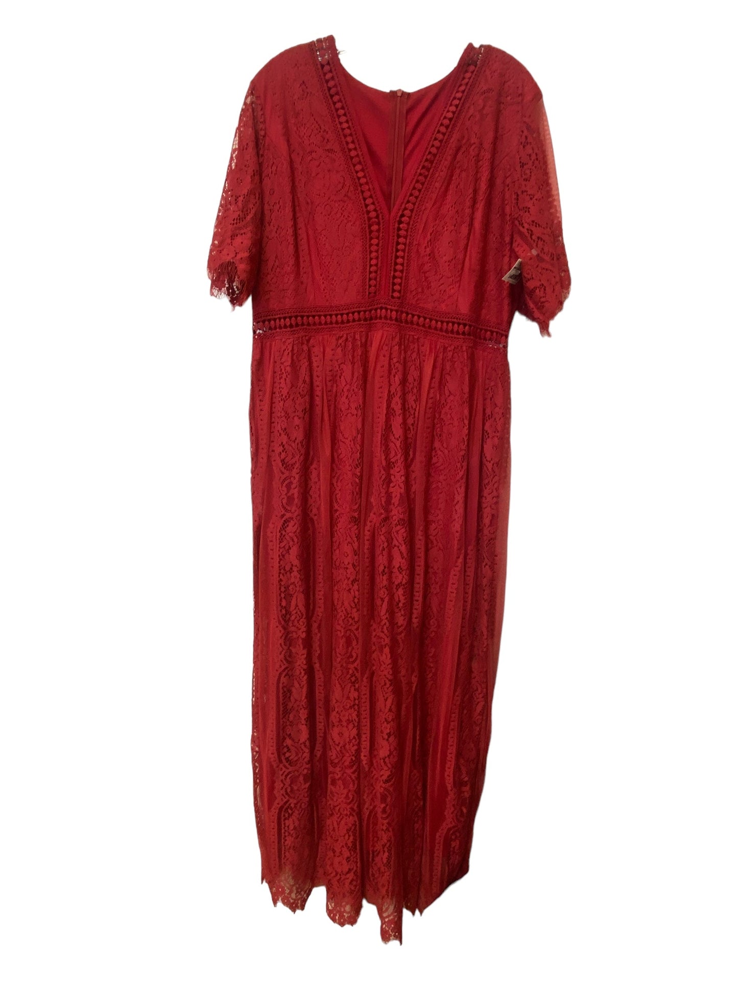 Red Dress Casual Maxi Clothes Mentor, Size 2x