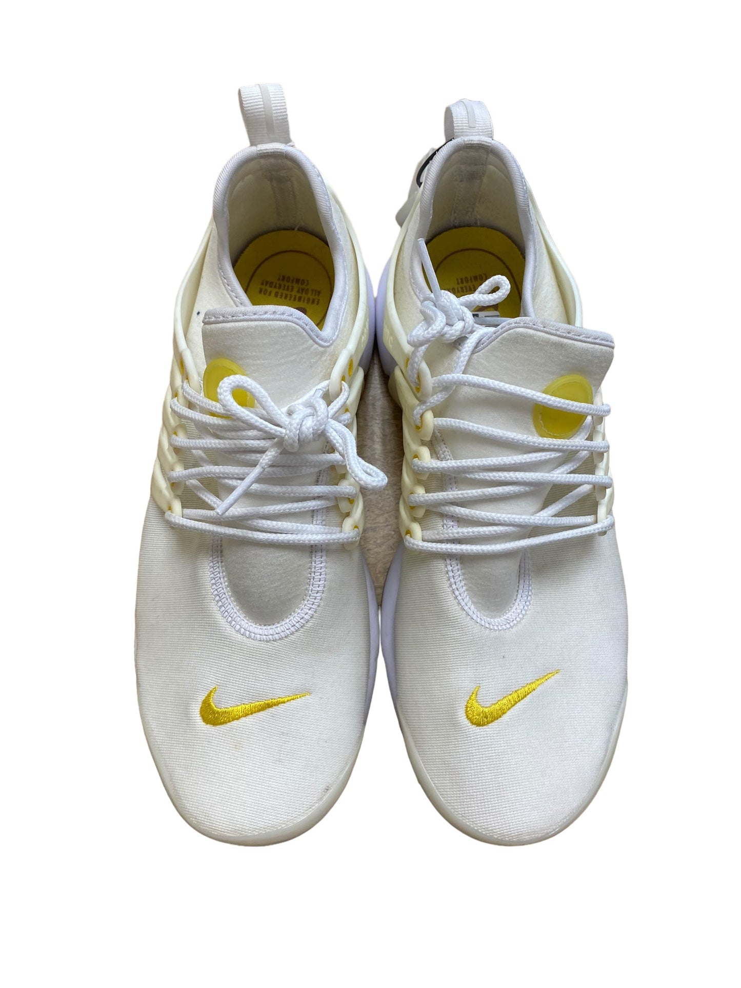 White & Yellow Shoes Athletic Nike, Size 9