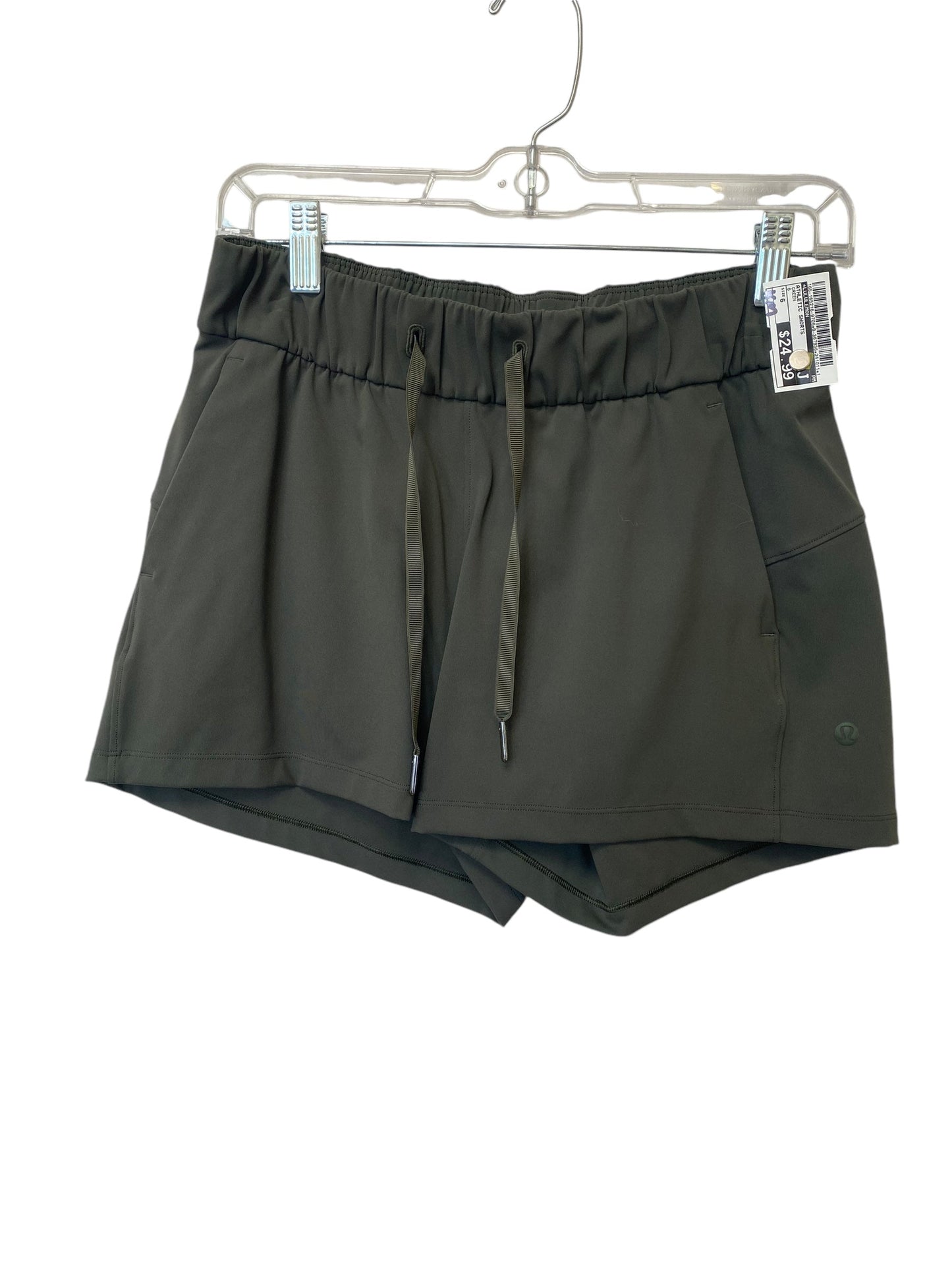 Athletic Shorts By Lululemon In Green, Size: 6