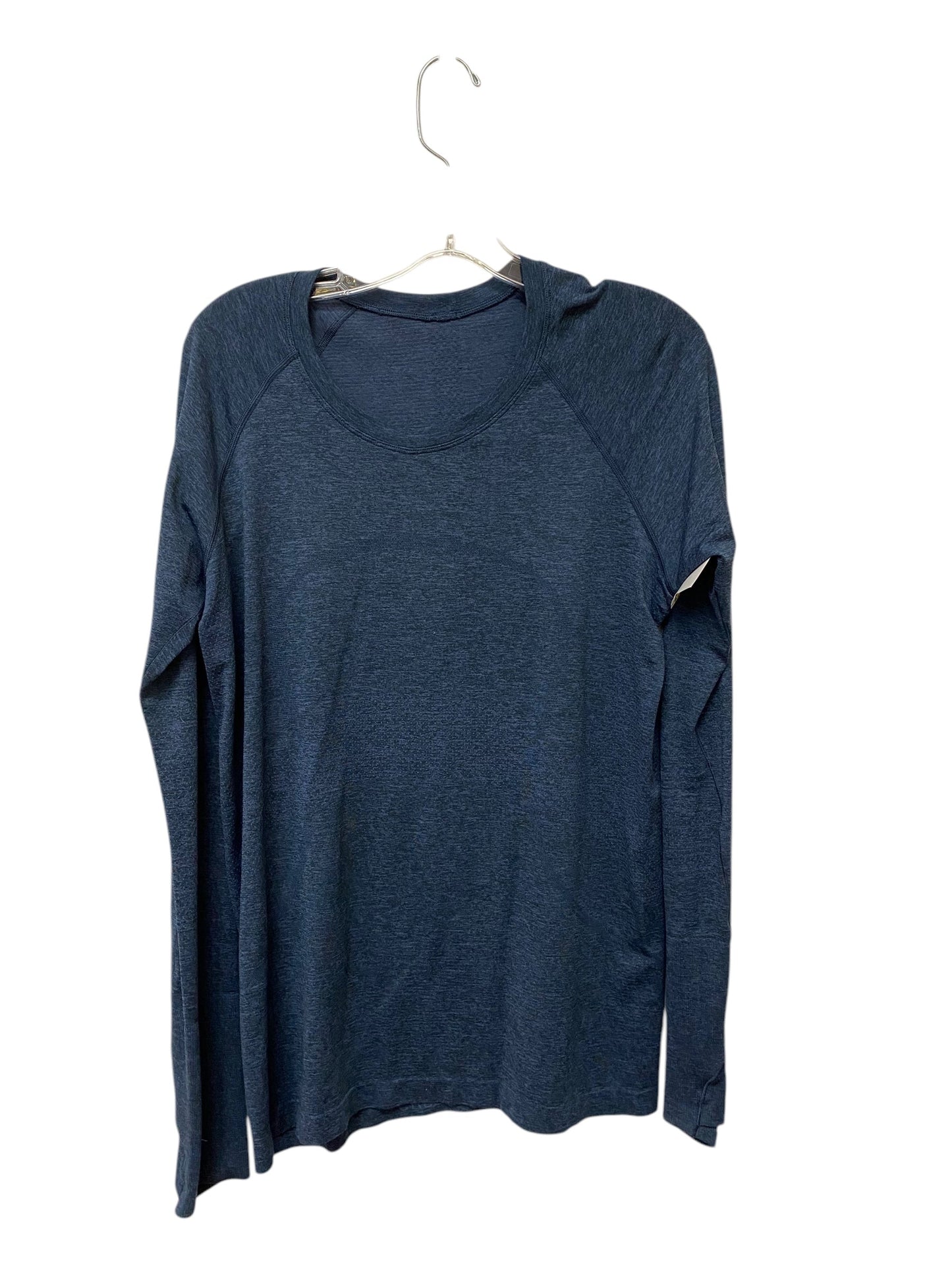 Athletic Top Long Sleeve Collar By Lululemon In Blue, Size: L