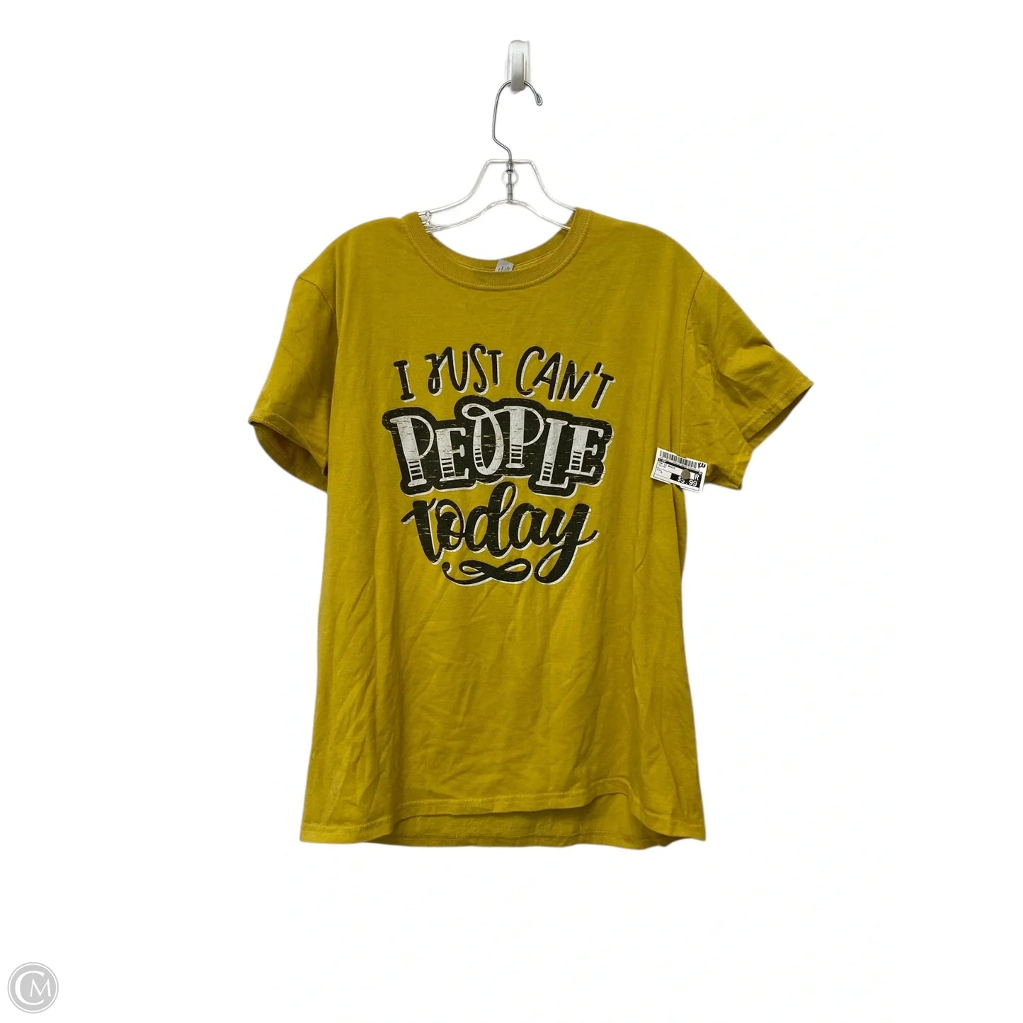 Top Short Sleeve Basic By Cmf In Yellow, Size: L