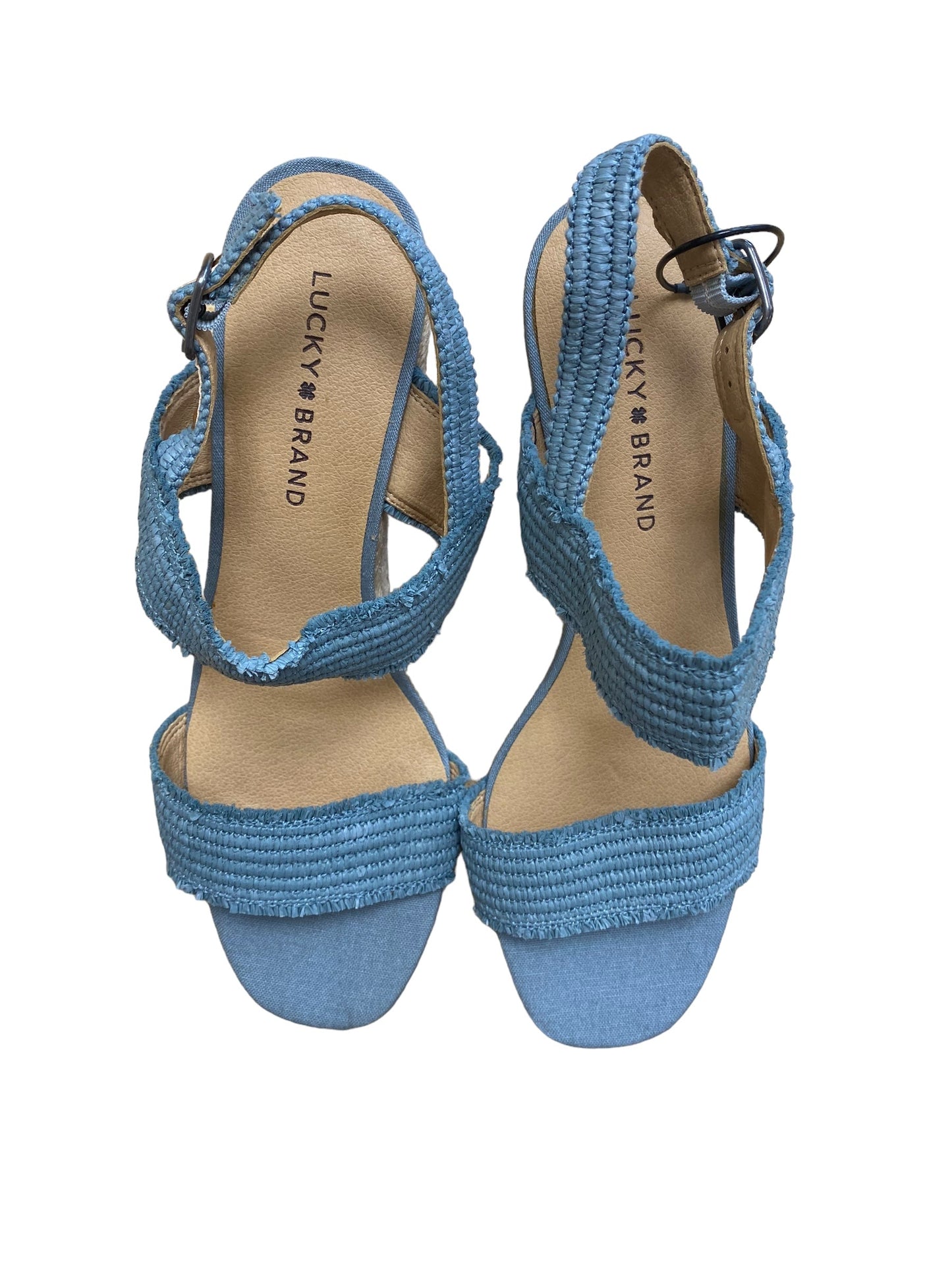 Blue Shoes Heels Wedge Lucky Brand, Size 9