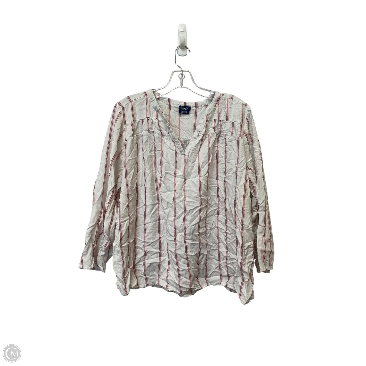 Top Long Sleeve By Splendid In Striped Pattern, Size: Xxl