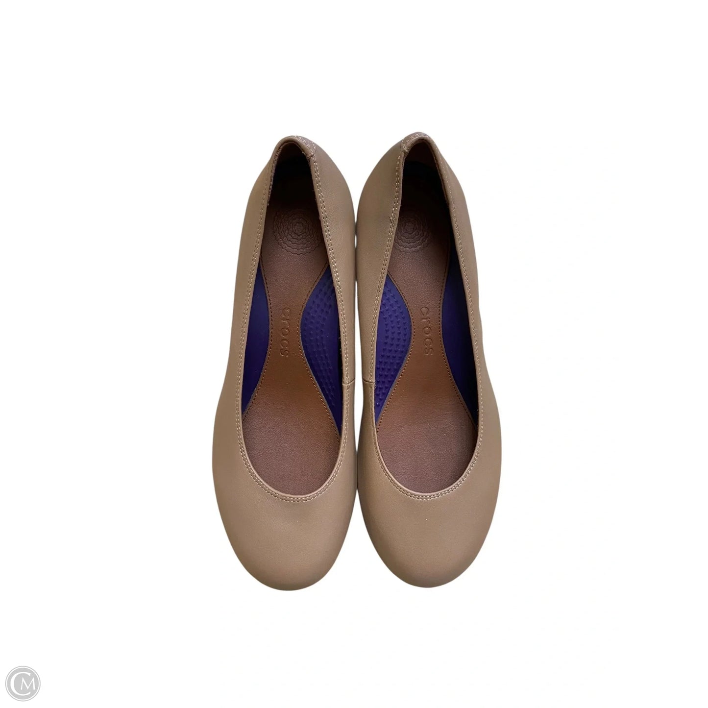 Shoes Heels Wedge By Crocs In Brown, Size: 8