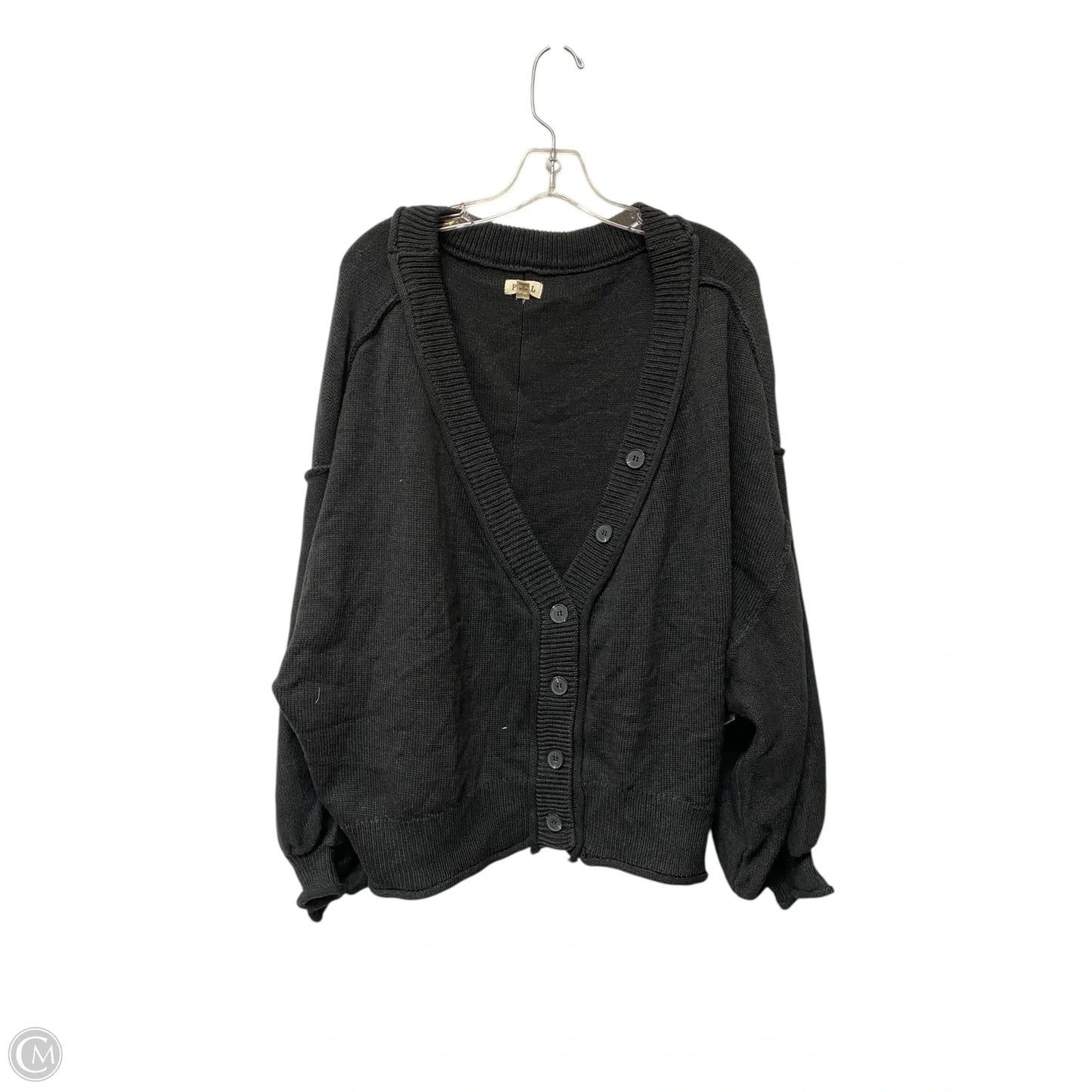 Sweater Cardigan By Pol In Grey, Size: L