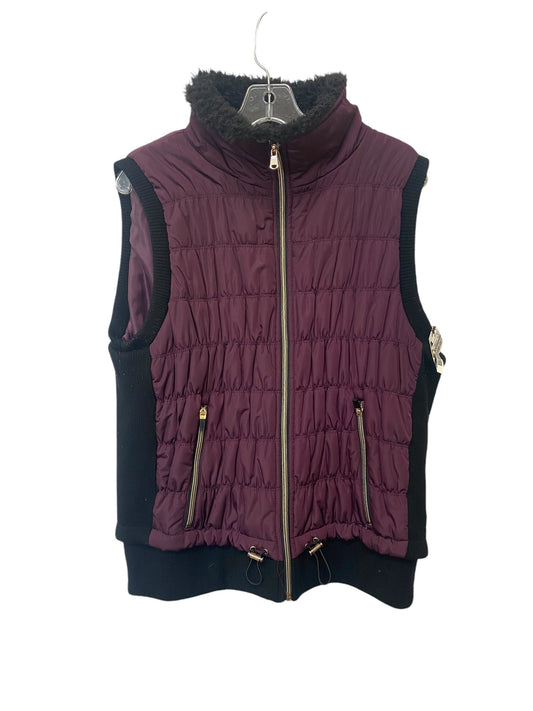 Vest Puffer & Quilted By Calvin Klein In Black & Purple, Size: Xl