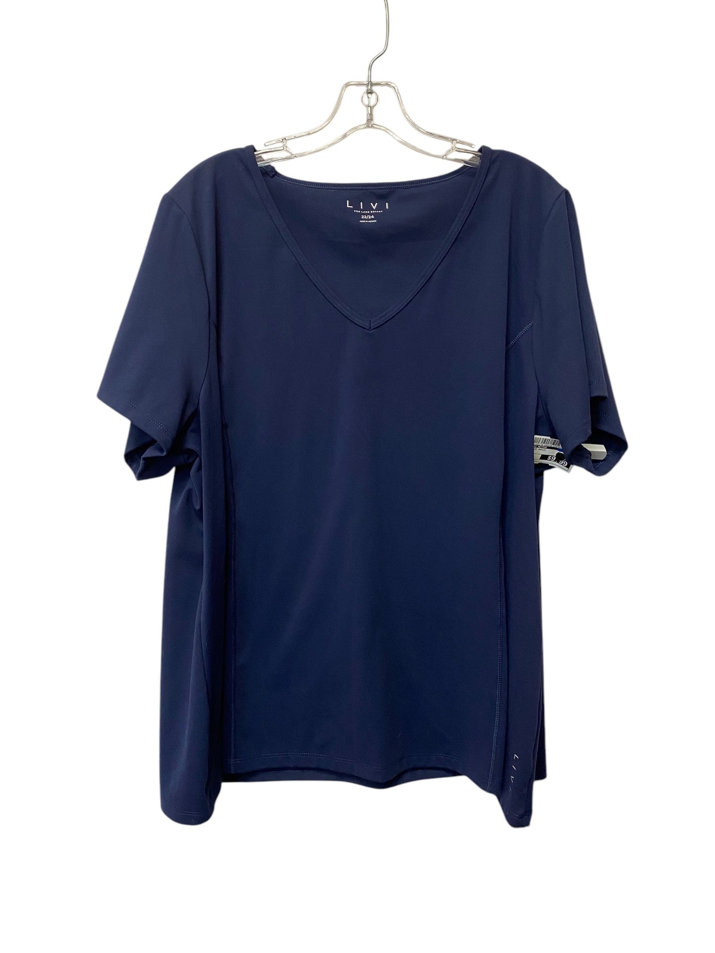 Top Short Sleeve Basic By Livi Active In Blue, Size: 22