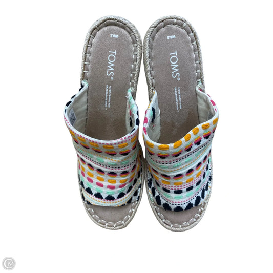 Shoes Heels Wedge By Toms In Multi-colored, Size: 6.5