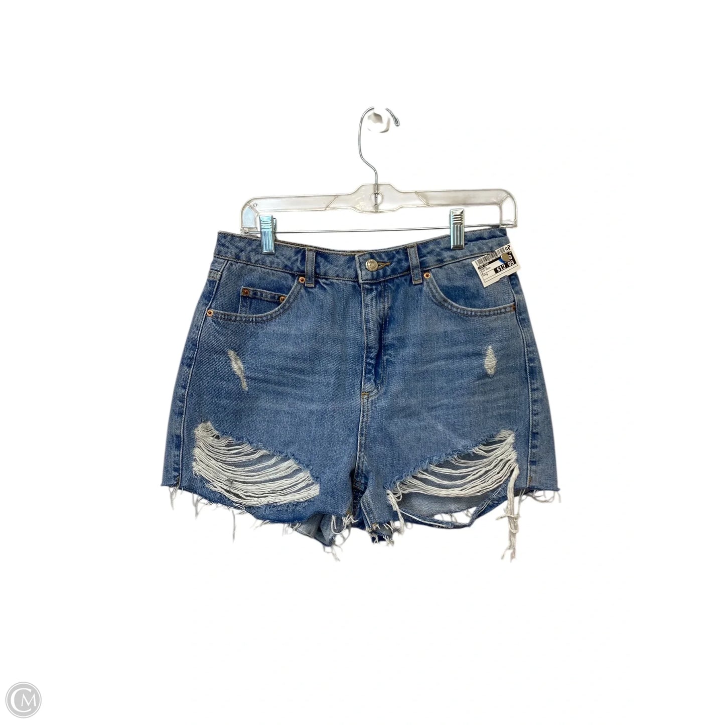 Shorts By Top Shop In Blue Denim, Size: 8