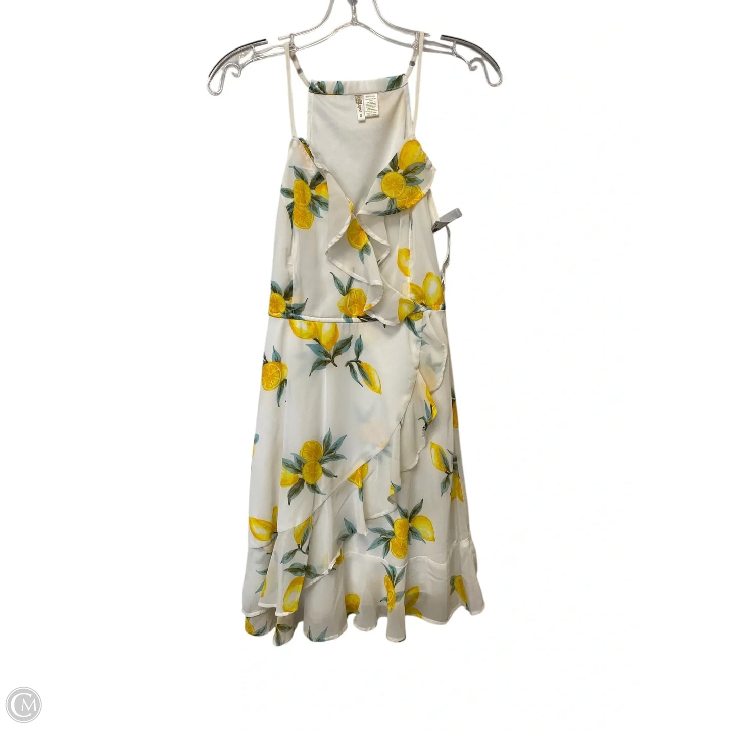 Dress Casual Short By Japna In White & Yellow, Size: S