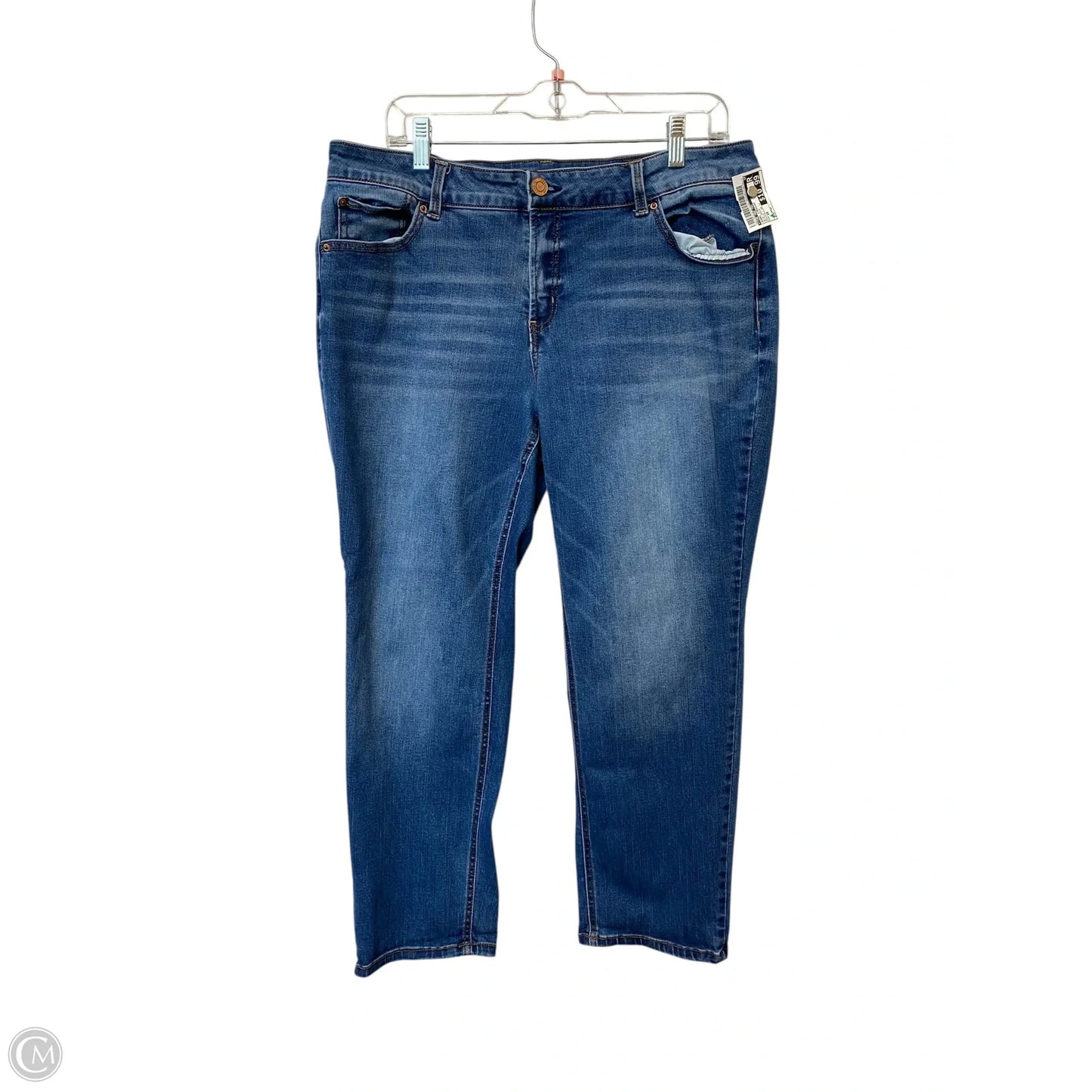 Jeans Straight By Time And Tru In Blue Denim, Size: 18